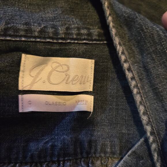 J.Crew Tie-Neck Chambray Button Down Shirt Size 0 - Picture 3 of 10